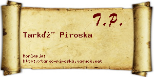 Tarkó Piroska névjegykártya