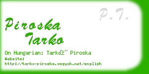 piroska tarko business card